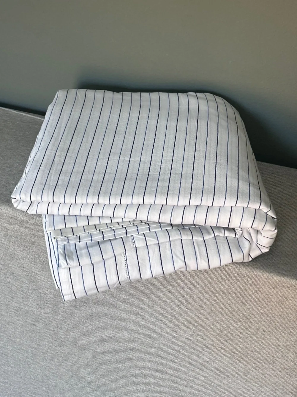 Restoration Hardware Italian Cotton Pinstripe King Duvet Cover